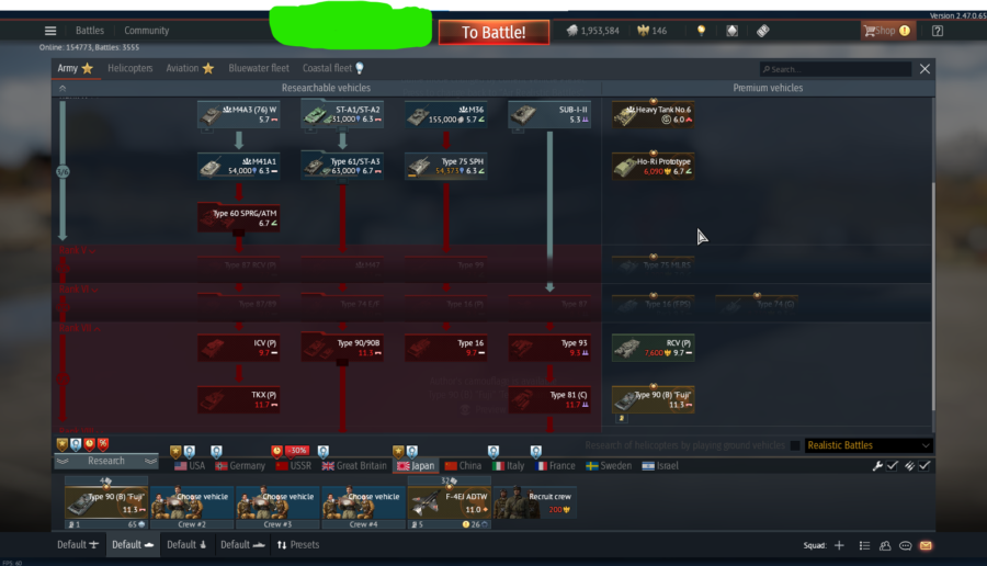 خرید اکانت وارتاندر Type 90 (B) - premium F-4EJ ADTW MiG-15bis ISh کد #26