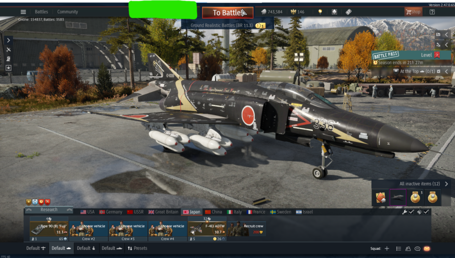 خرید اکانت وارتاندر Type 90 (B) - premium F-4EJ ADTW MiG-15bis ISh کد #26